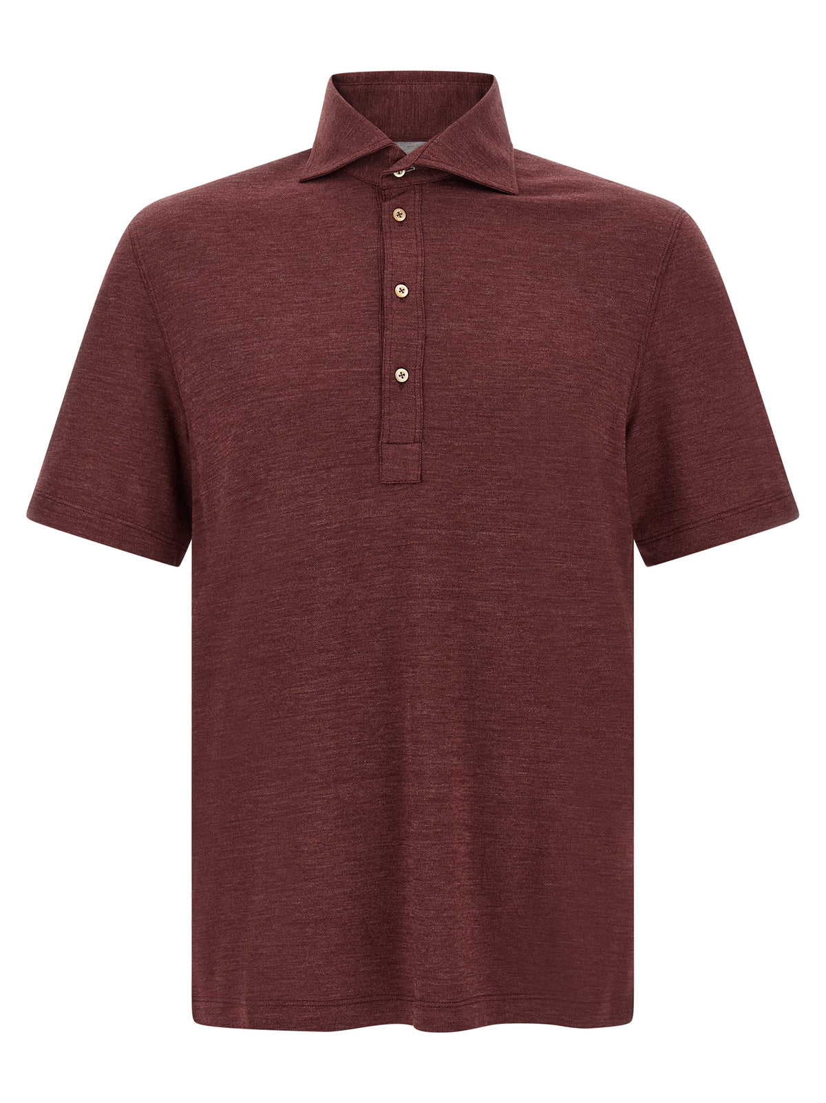Brunello Cucinelli Bordeaux Virgin Wool Polo Shirt