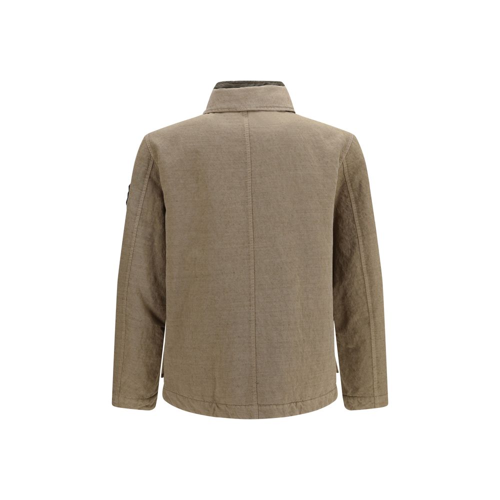 Stone Island Brown Cotton Full-Length Jacket