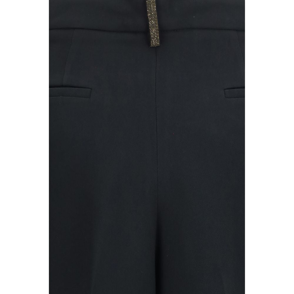 Fabiana Filippi Black Acetate Casual Pants