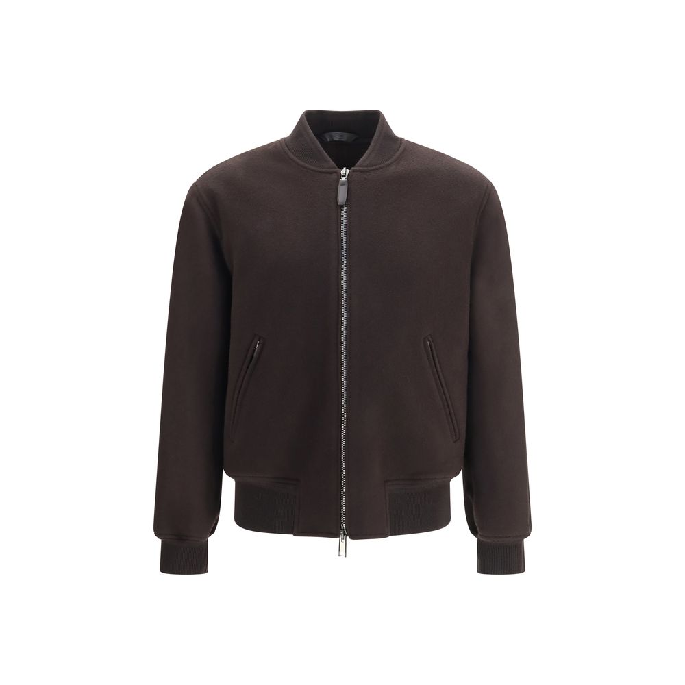Brioni Brown Wool Oves Aries Bomber