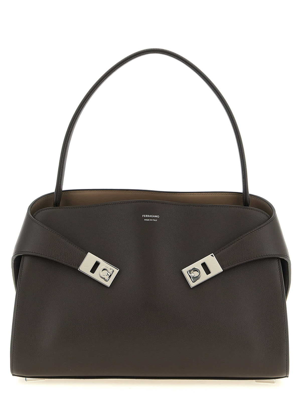 Ferragamo Brown Calfskin Shoulder Bag