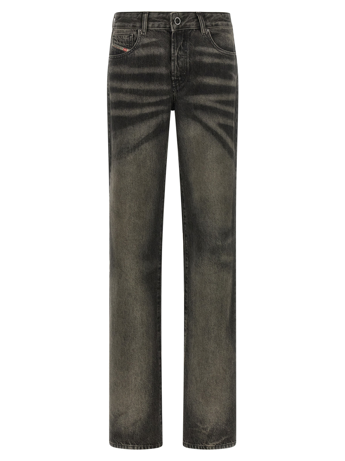 Diesel Black Cotton Straight-Leg Jeans