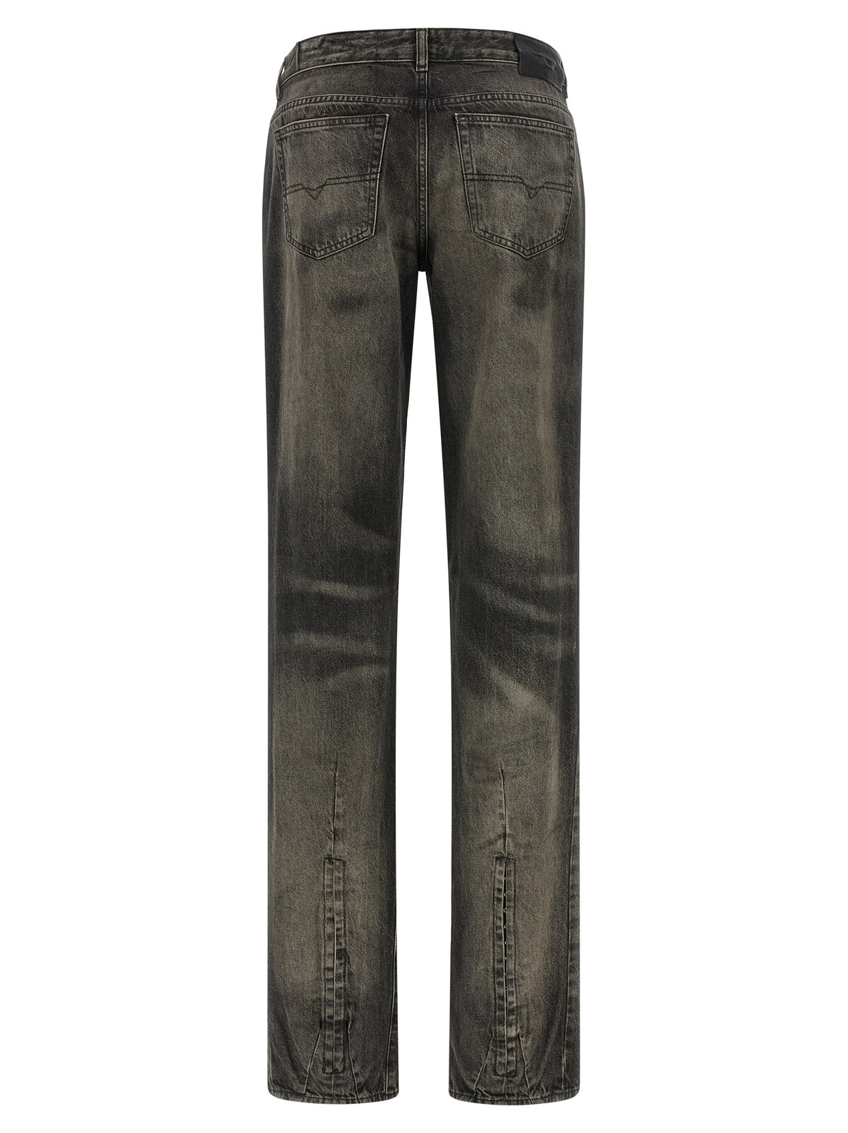 Diesel Black Cotton Straight-Leg Jeans