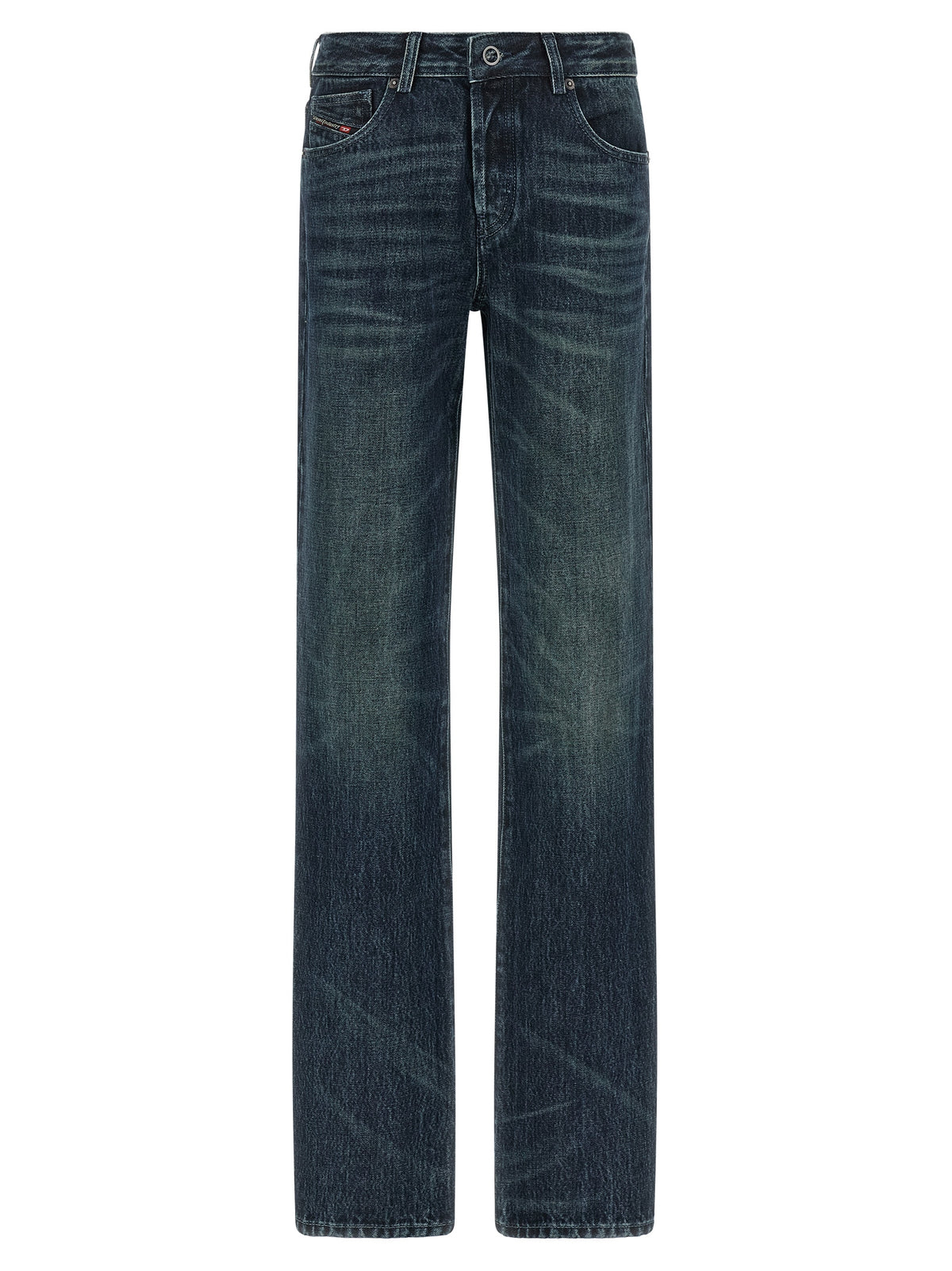 Diesel Blue Cotton Straight-Leg Jeans