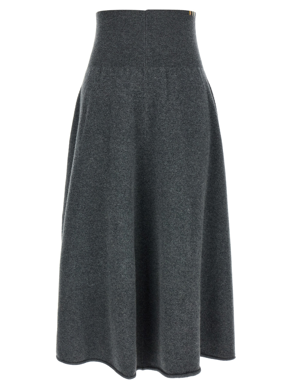 Extreme Cashmere Gray Cashmere Midi Skirt