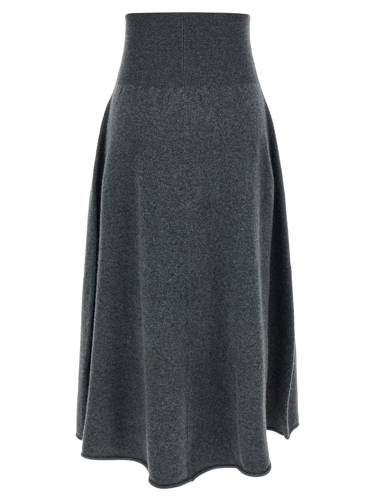 Extreme Cashmere Gray Cashmere Midi Skirt