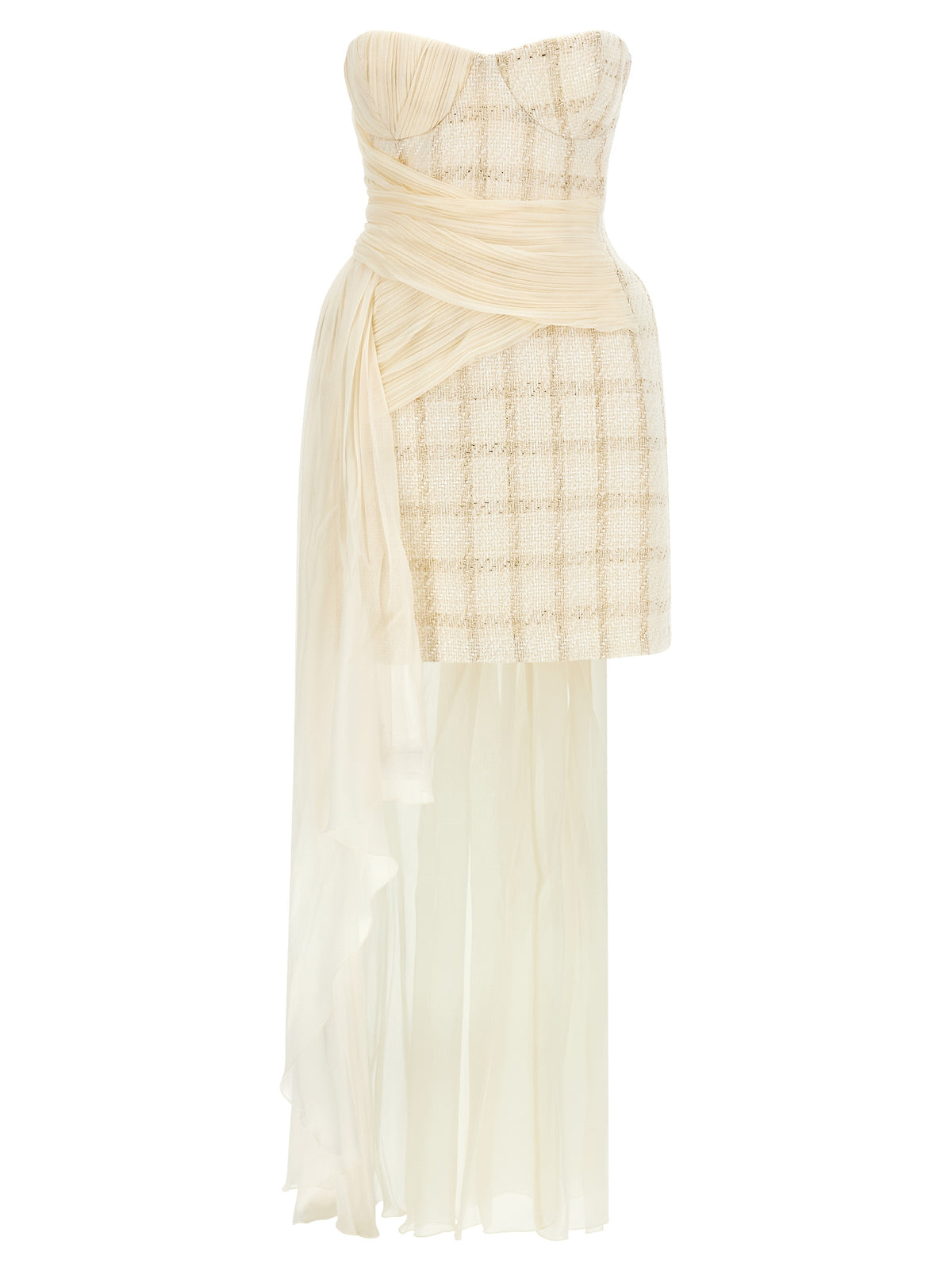 Elisabetta Franchi White Virgin Wool Short Dress