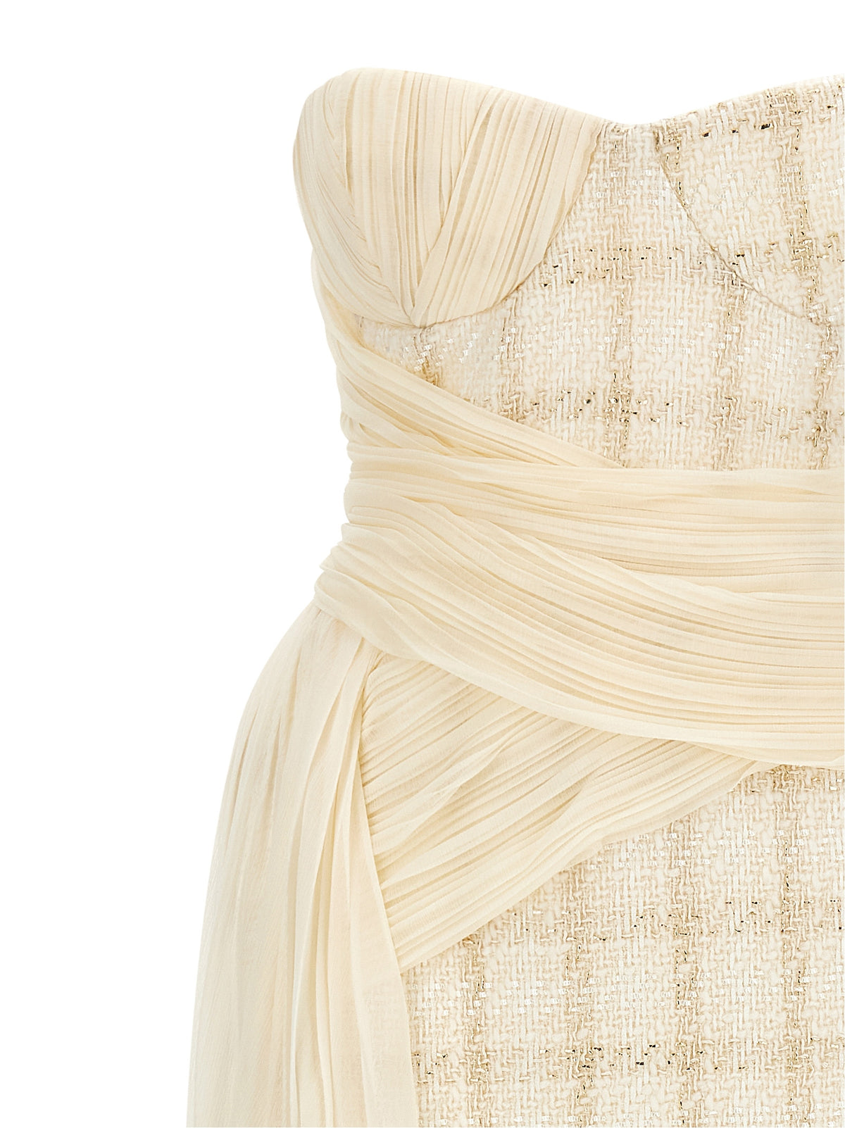 Elisabetta Franchi White Virgin Wool Short Dress