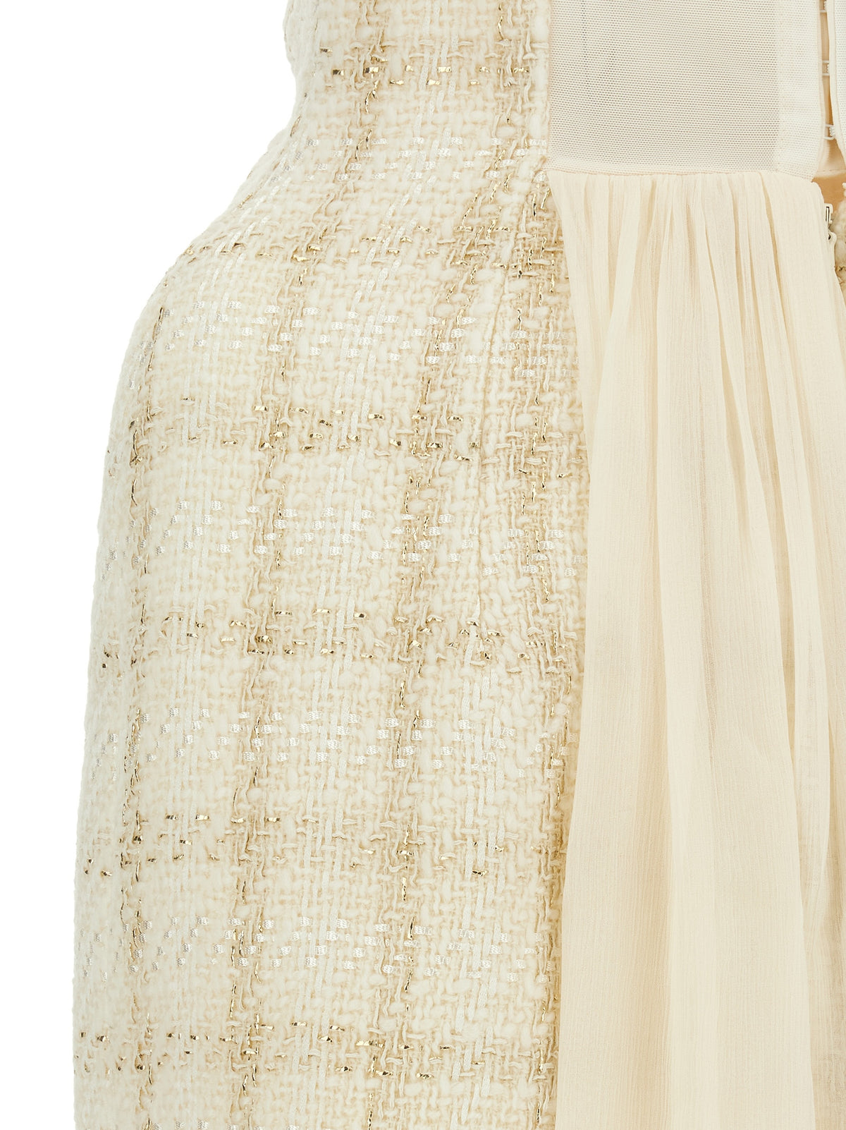 Elisabetta Franchi White Virgin Wool Short Dress