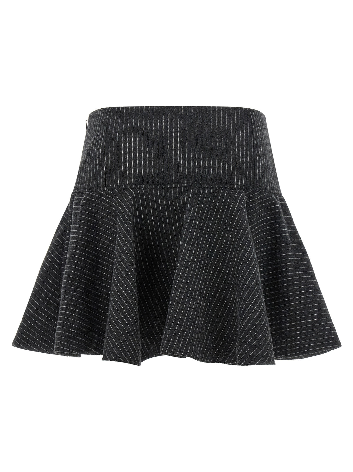 Ganni Gray Polyester Long Skirt