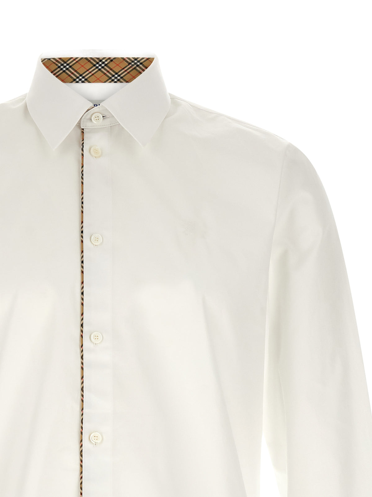 Burberry White Cotton Blouse