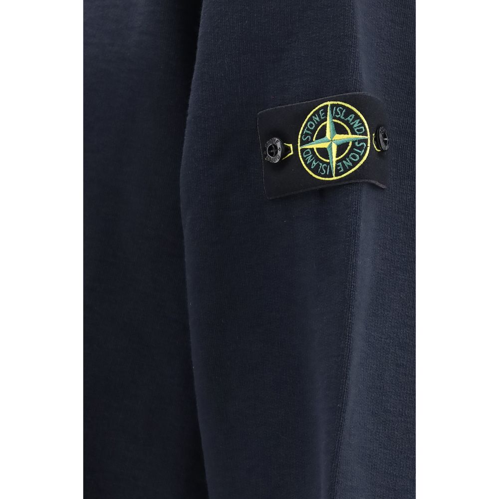 Stone Island Blue Cotton Sweatshirt