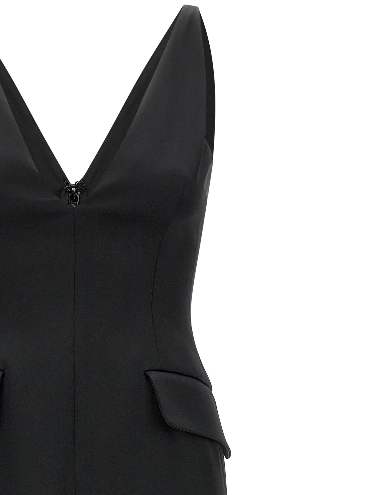 Sportmax Black Acetate Midi Dress