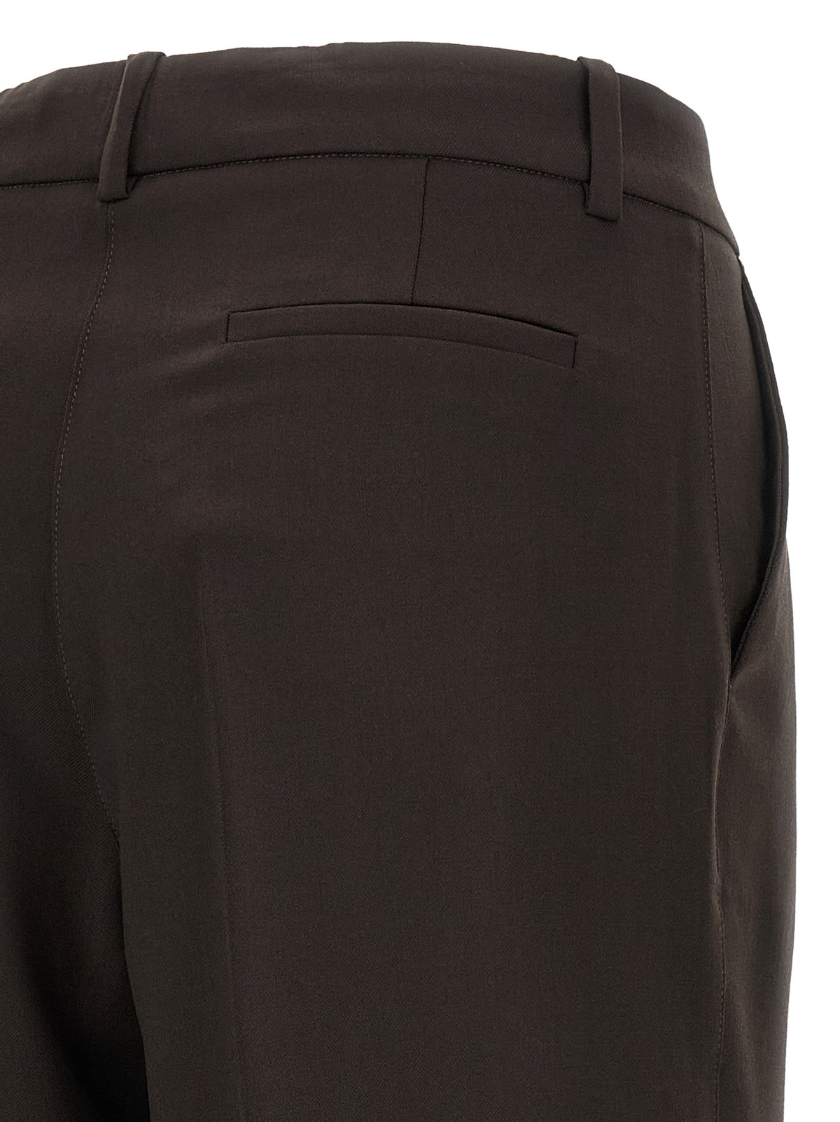 P.A.R.O.S.H. Brown Virgin Wool Flared Pants