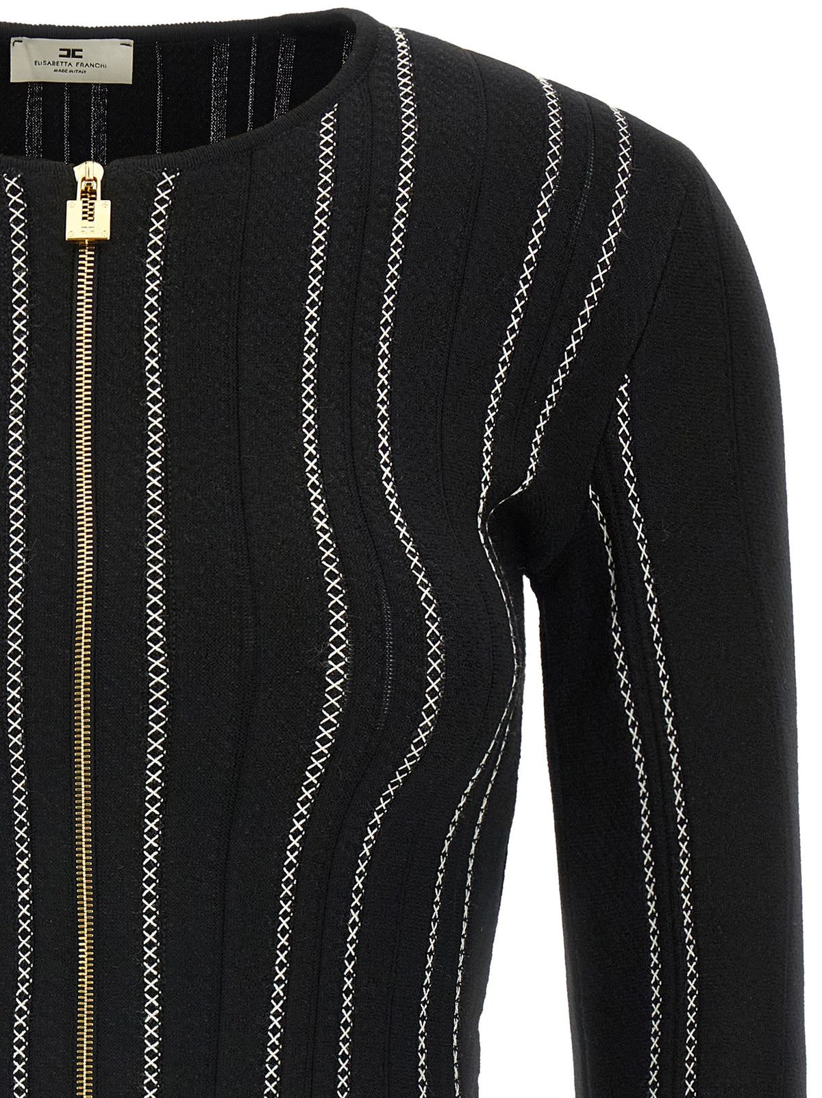 Elisabetta Franchi Black Viscose Cardigan