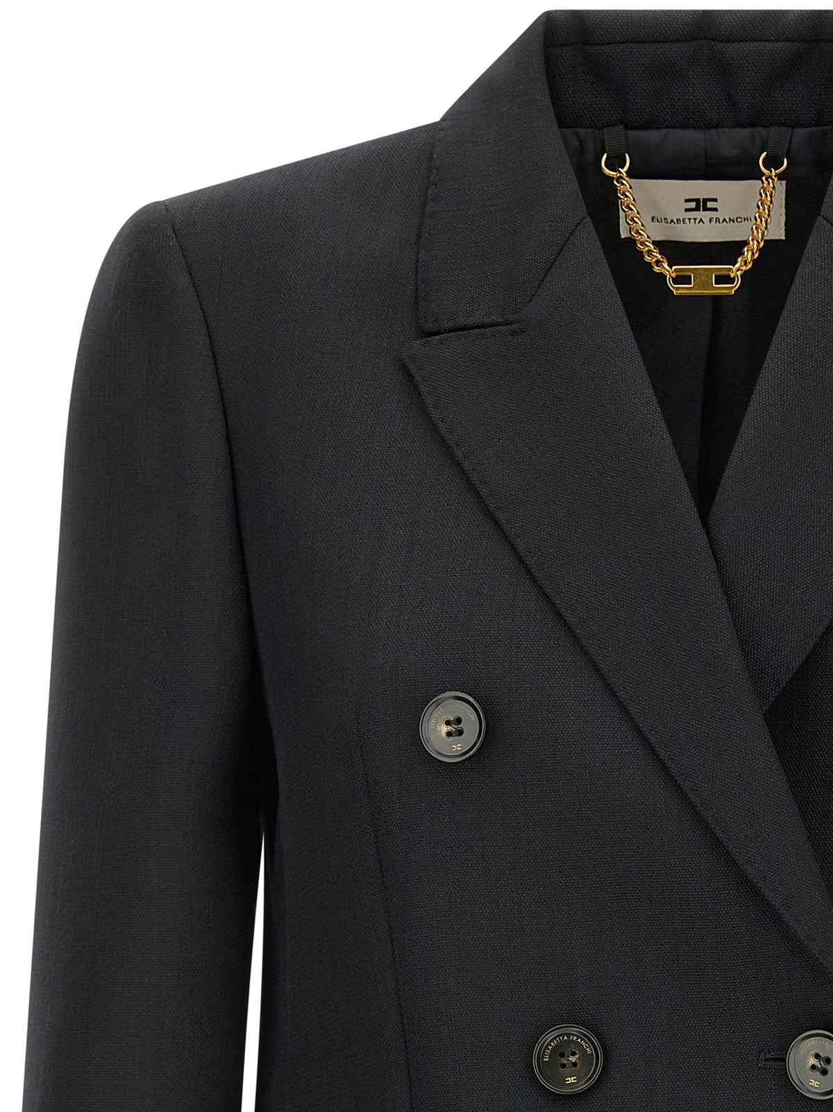Elisabetta Franchi Black Virgin Wool Blazer