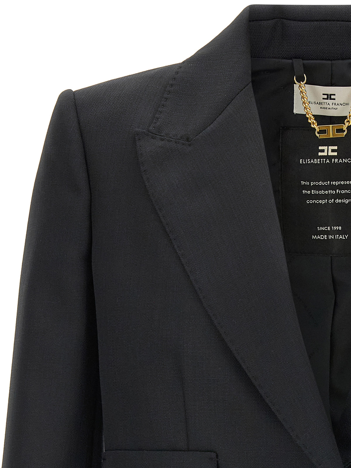 Elisabetta Franchi Black Virgin Wool Blazer