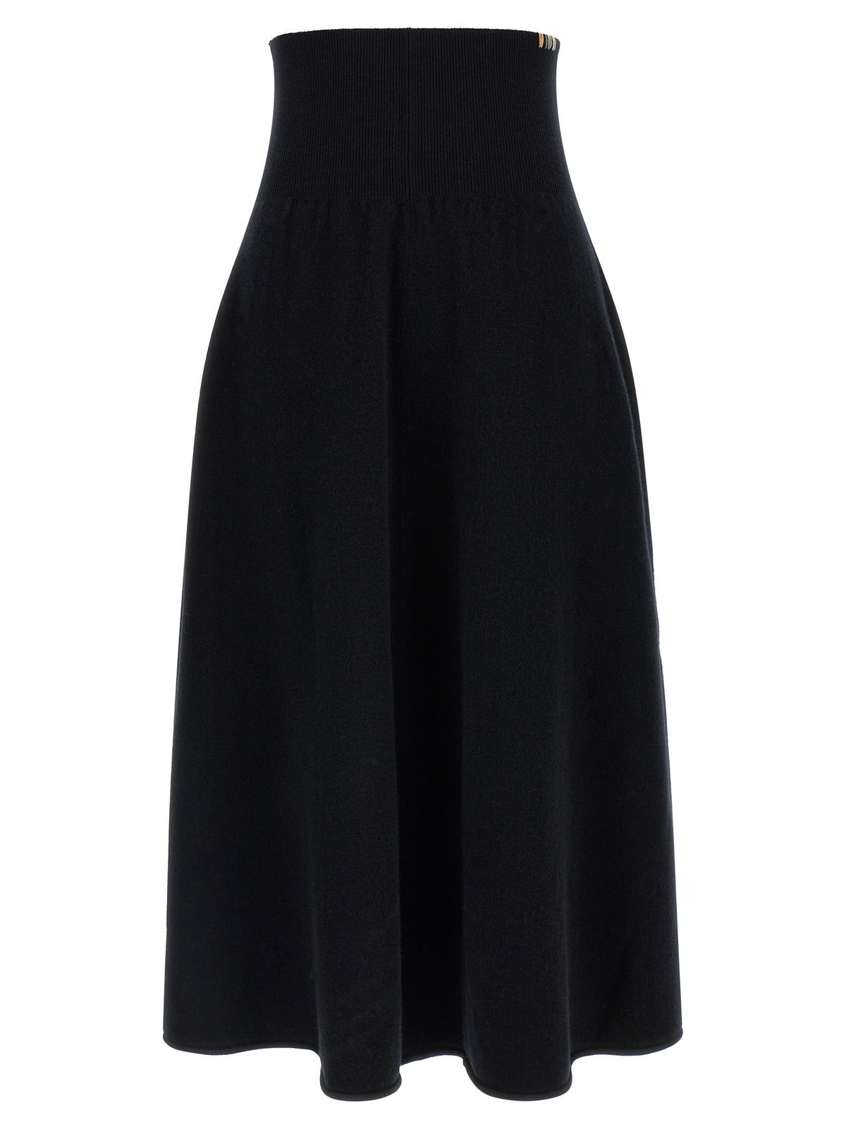 Extreme Cashmere Black Cashmere Midi Skirt