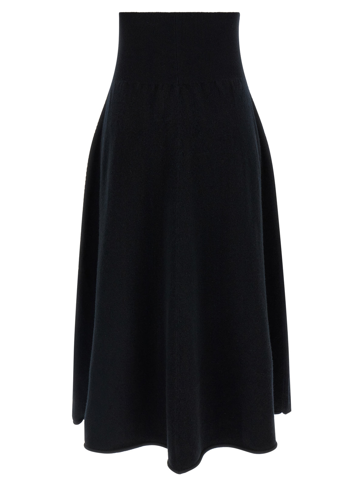 Extreme Cashmere Black Cashmere Midi Skirt