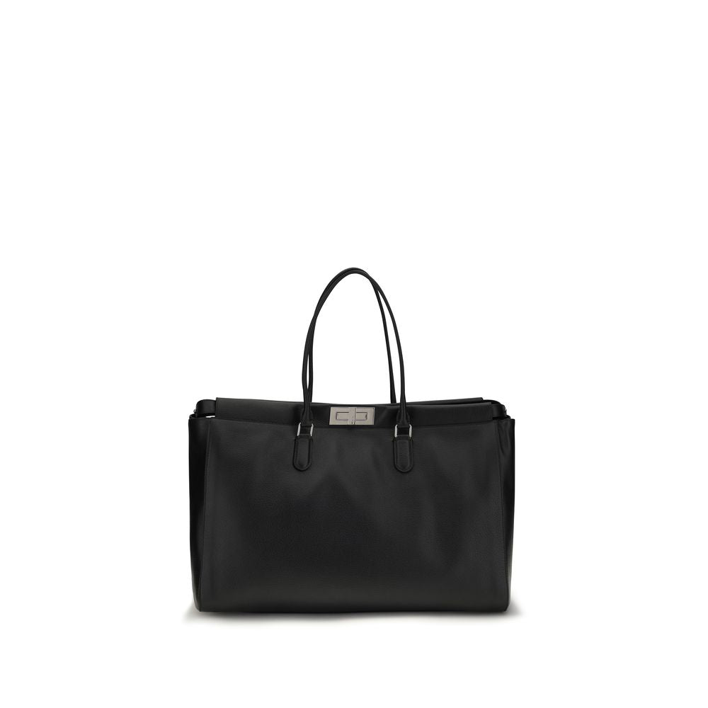 Fendi Black Calf Leather Bos Taurus Shoulder Bag