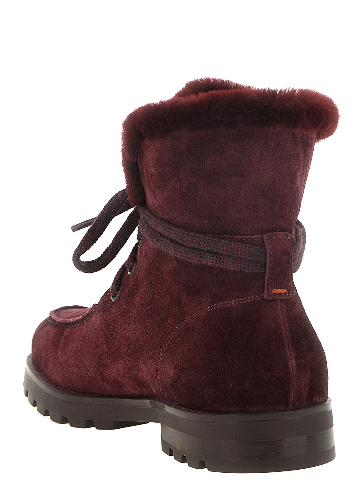 Santoni Bordeaux Calfskin Ankle Boots