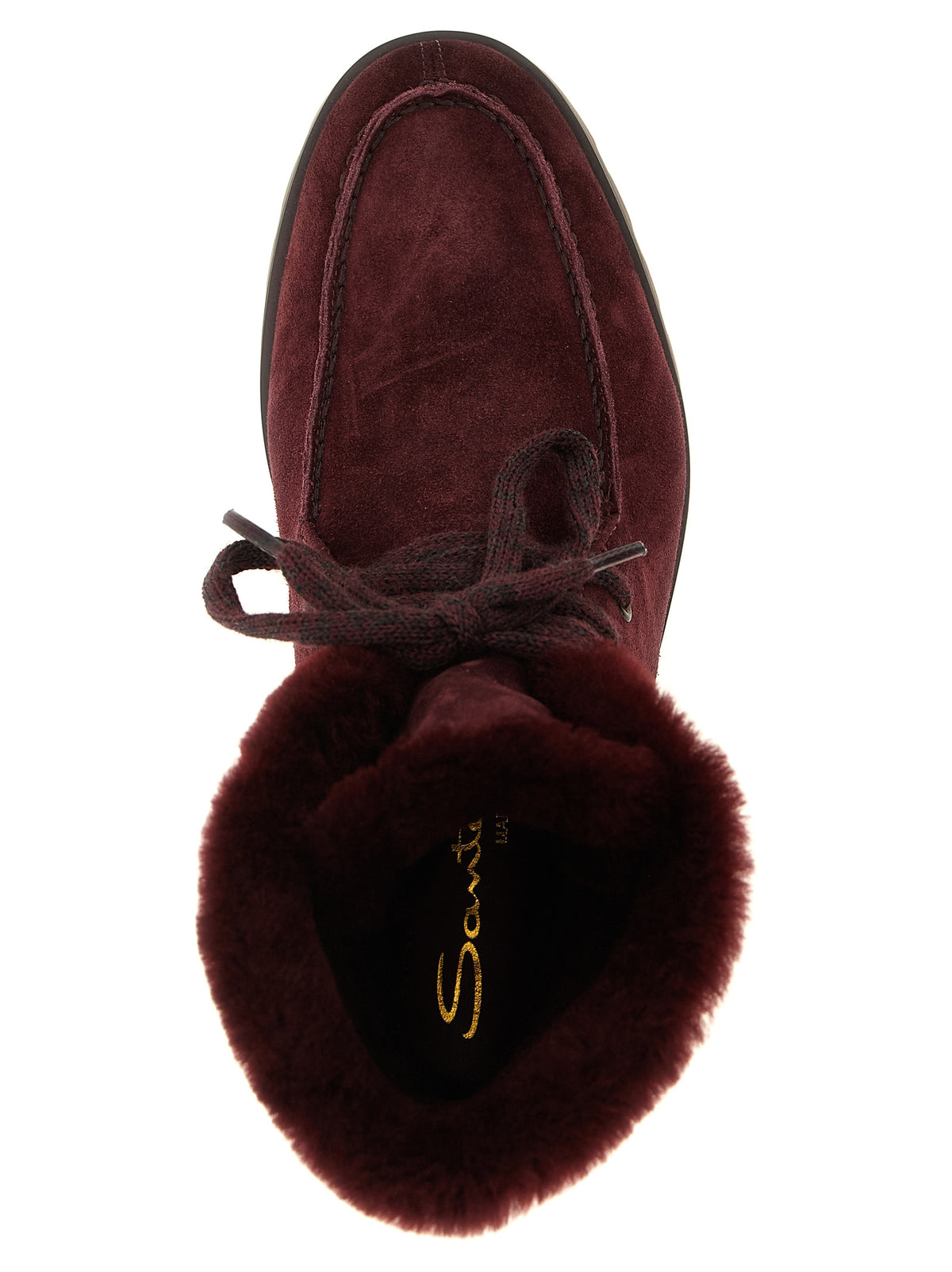 Santoni Bordeaux Calfskin Ankle Boots