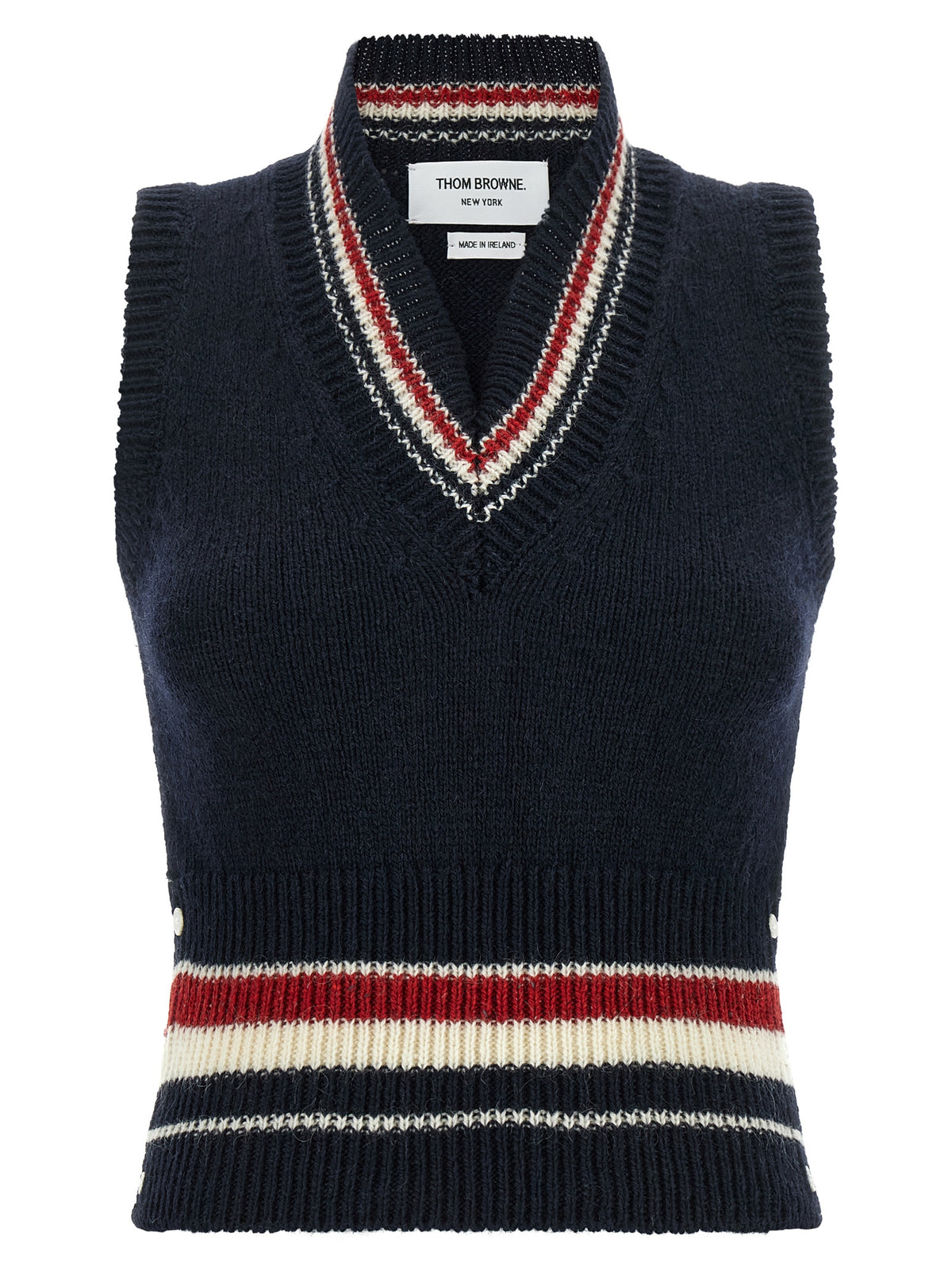 Thom Browne Blue Wool Sleeveless Jacket
