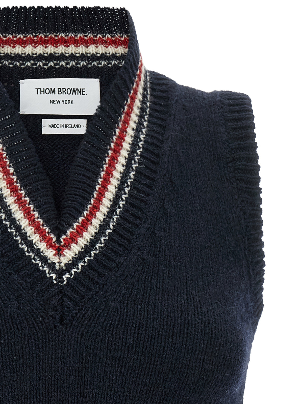 Thom Browne Blue Wool Sleeveless Jacket