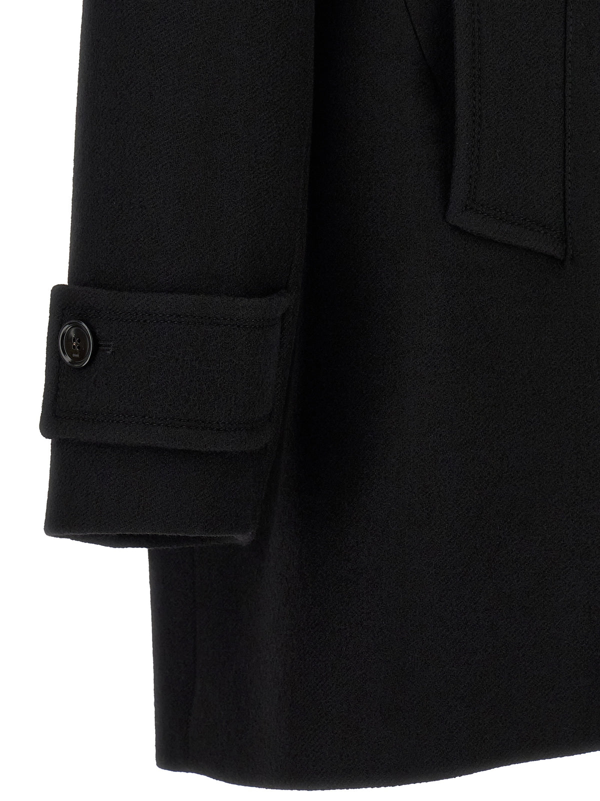 Ami Paris Black Virgin Wool Coat