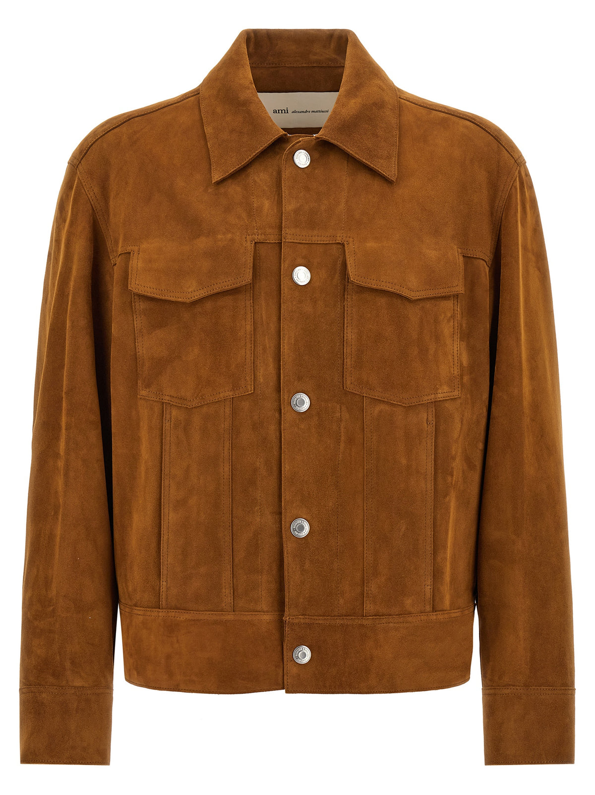 Ami Paris Brown Goatskin Leather Jacket