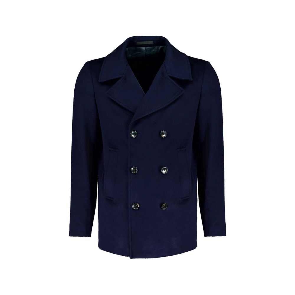Autore Blue Wool Full-Length Jacket