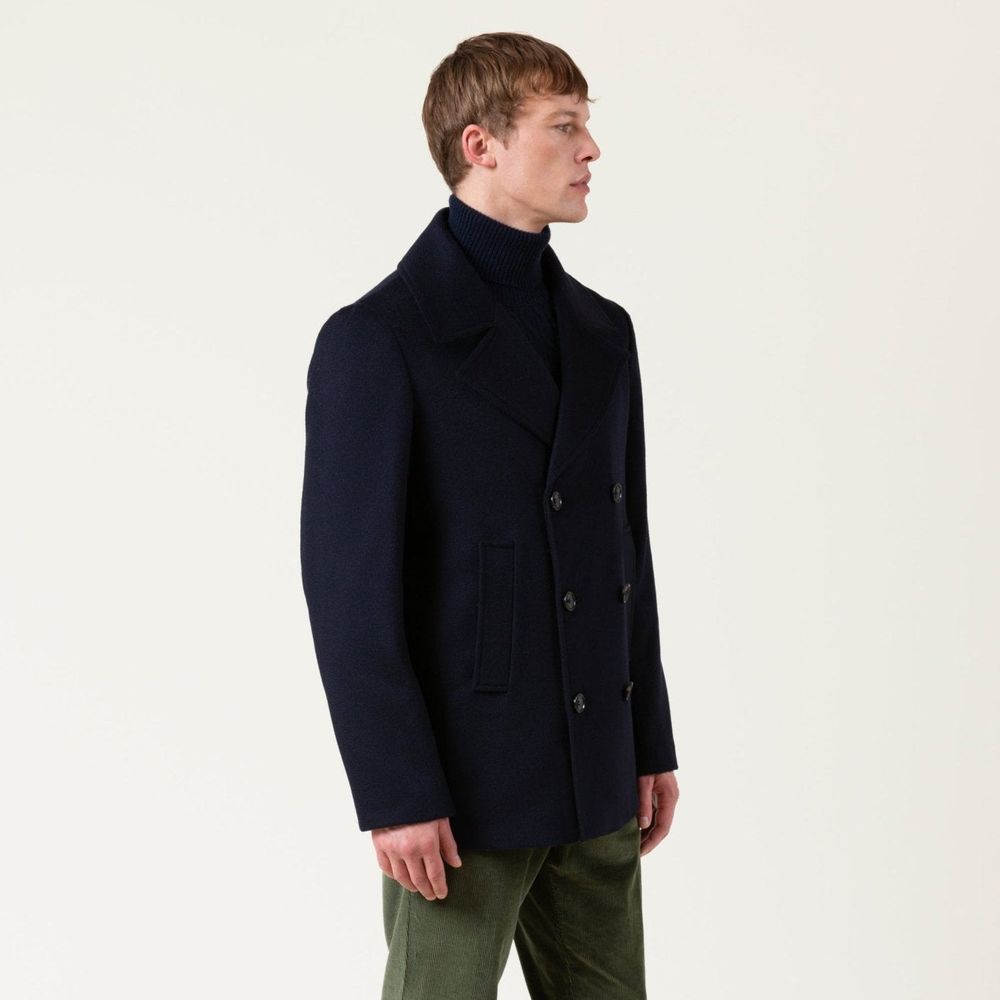 Autore Blue Wool Full-Length Jacket