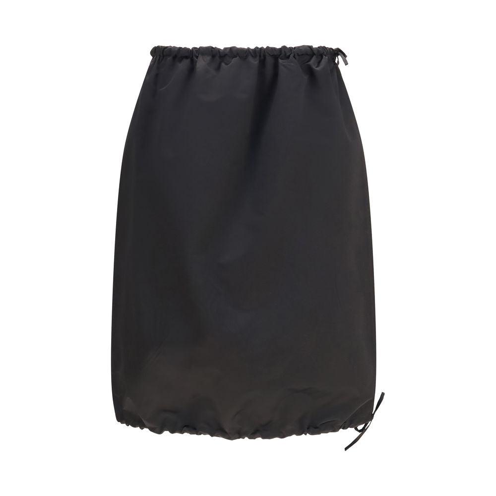 Prada Black Silk Midi Skirt