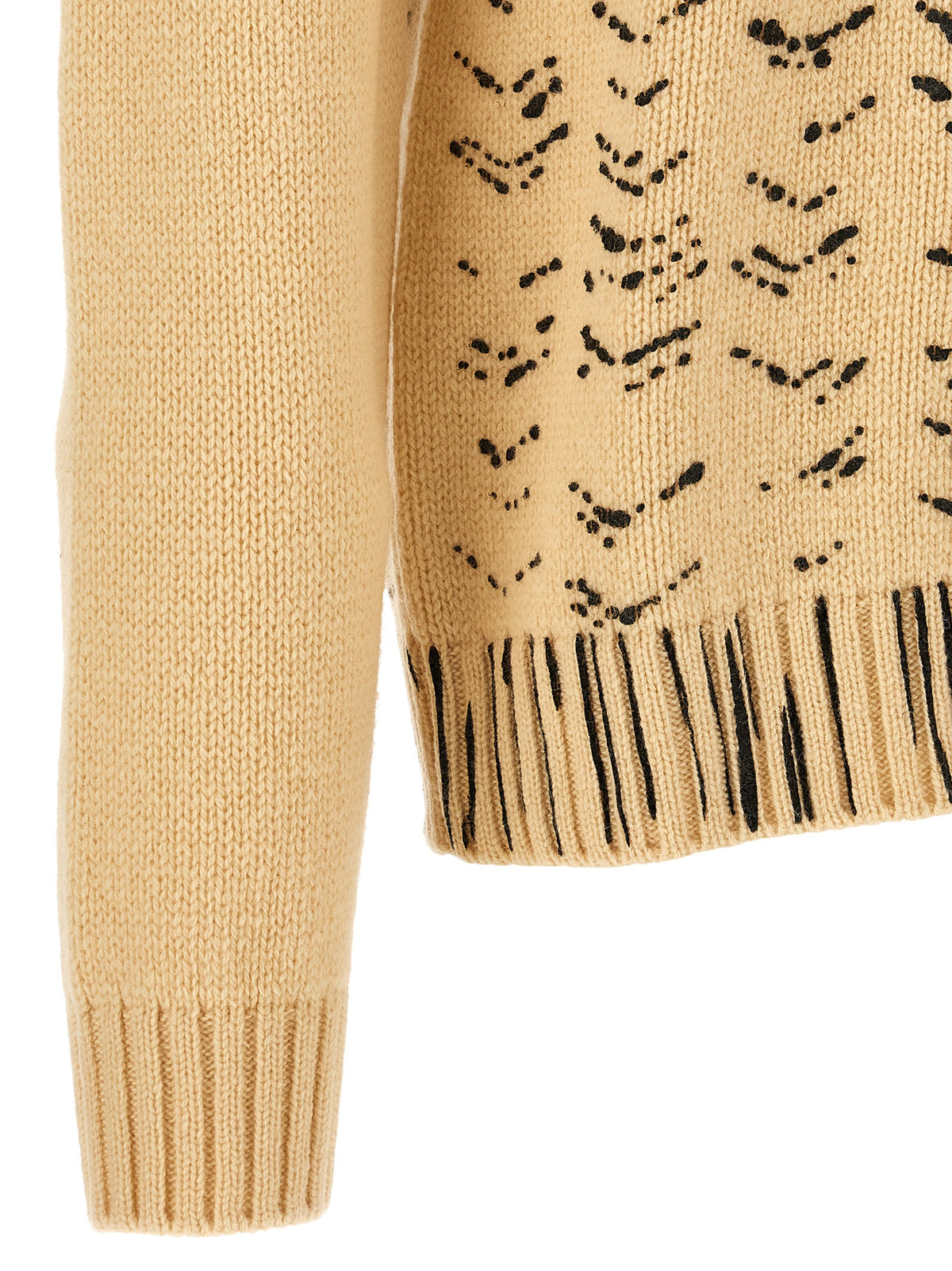 Maison Margiela Beige Virgin Wool Cardigan