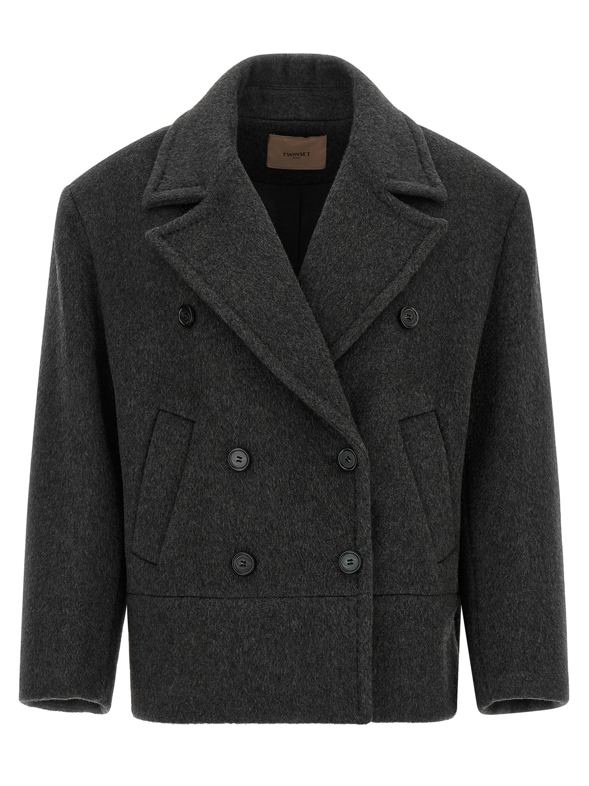 Twinset Gray Wool Coat