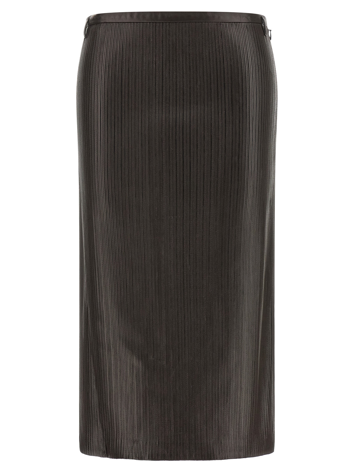Tom Ford Brown Lamb Leather Midi Skirt