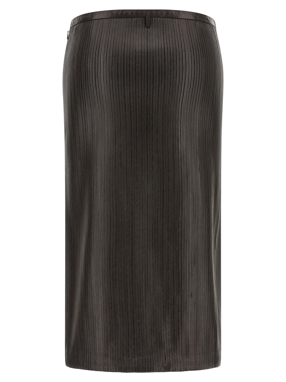 Tom Ford Brown Lamb Leather Midi Skirt