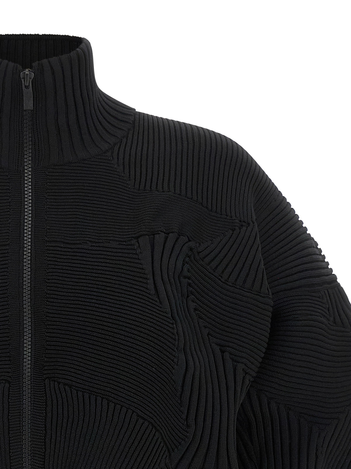 Issey Miyake Black Polyester Full-Length Jacket