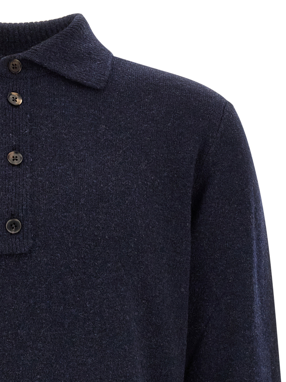 ZEGNA Blue Wool Polo Shirt