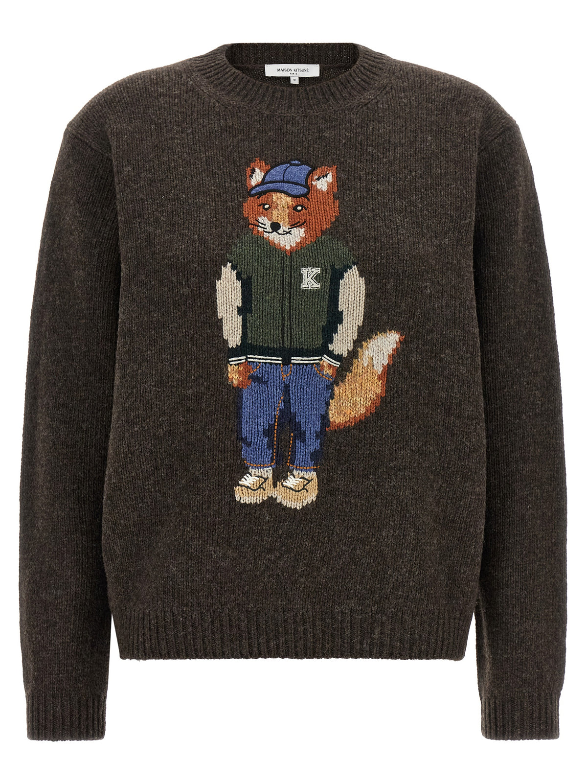 Maison Kitsuné Brown Wool Cardigan