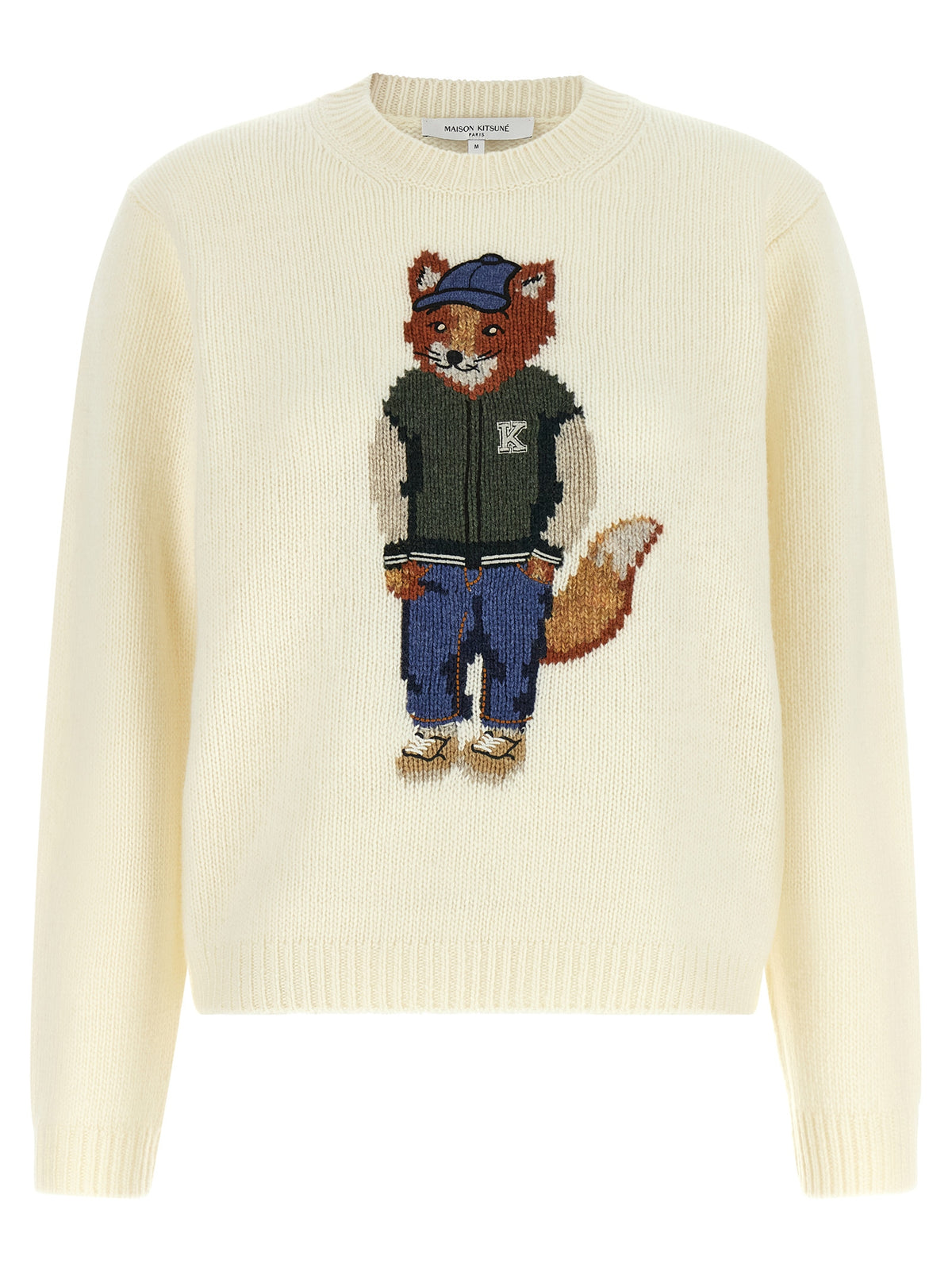 Maison Kitsuné White Wool Cardigan