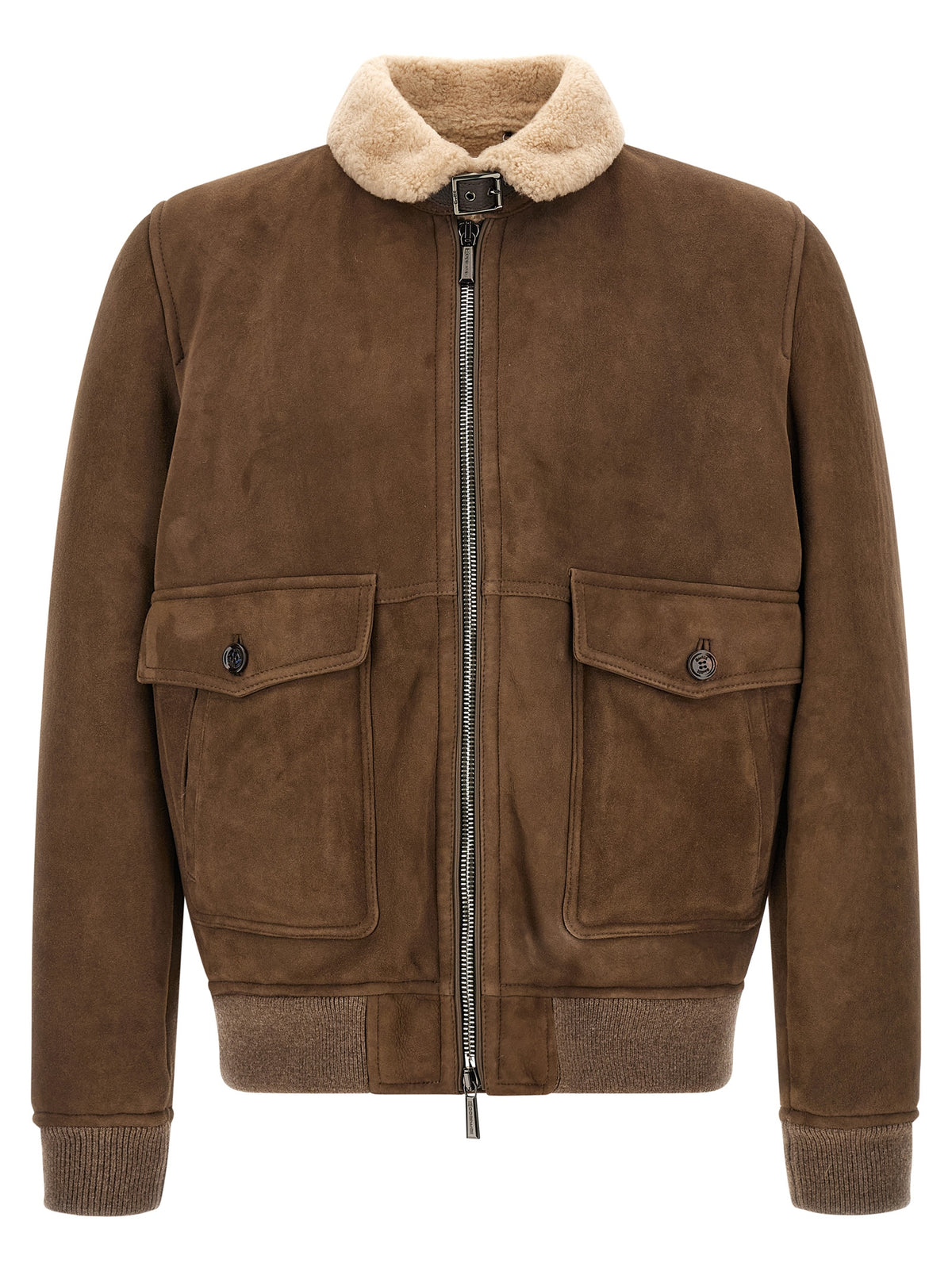 MooRER Brown Wool Bomber
