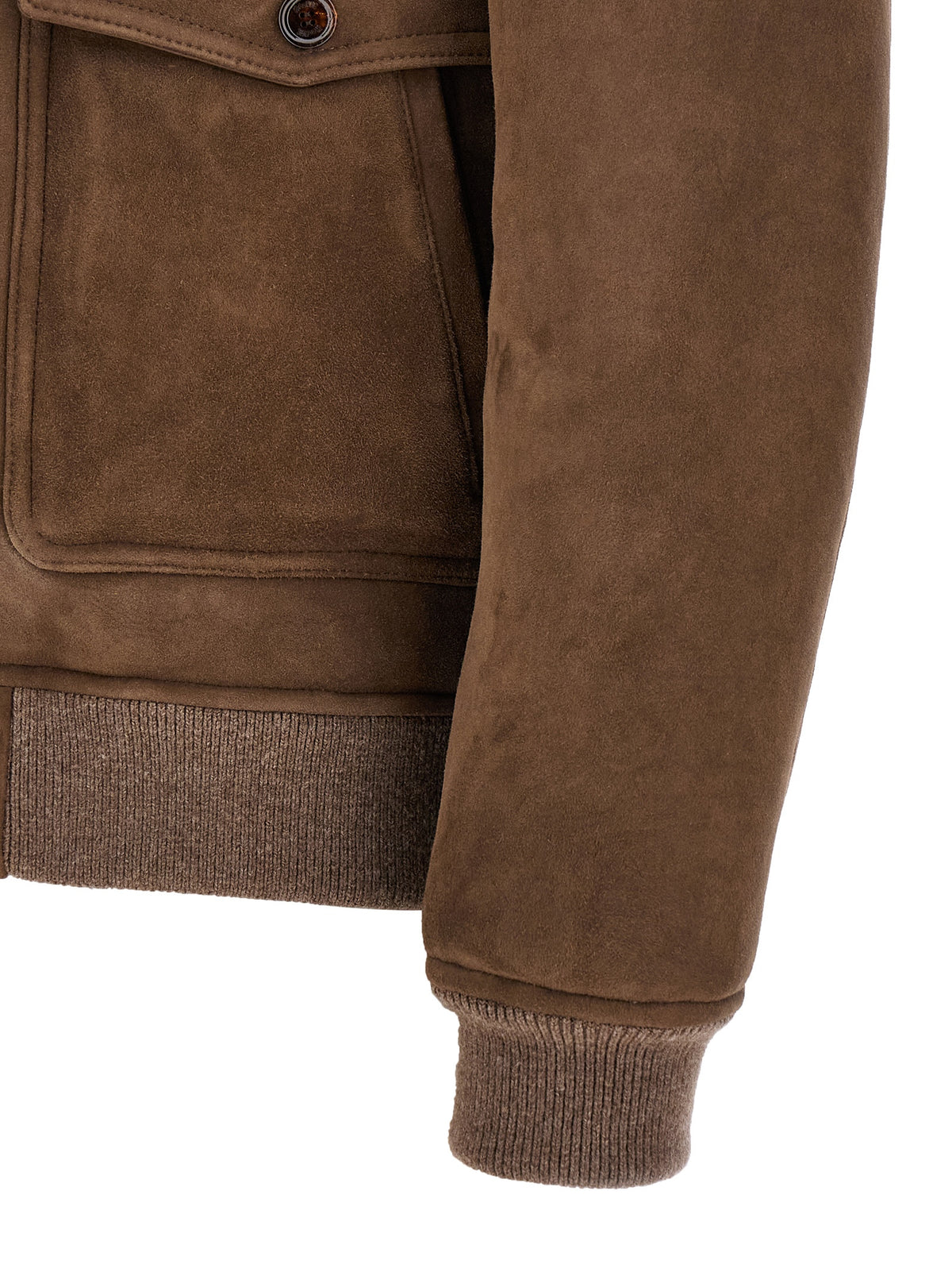 MooRER Brown Wool Bomber