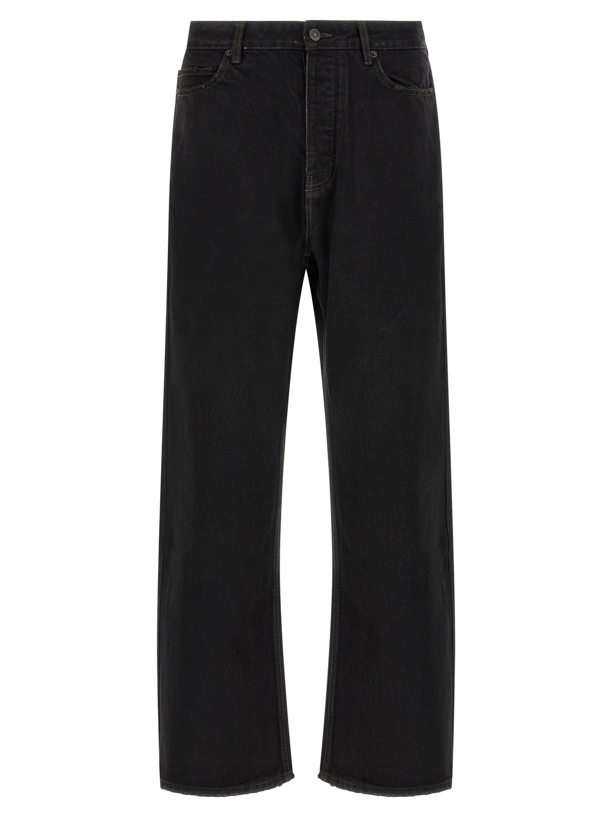 Balenciaga Black Cotton Relaxed Fit Jeans