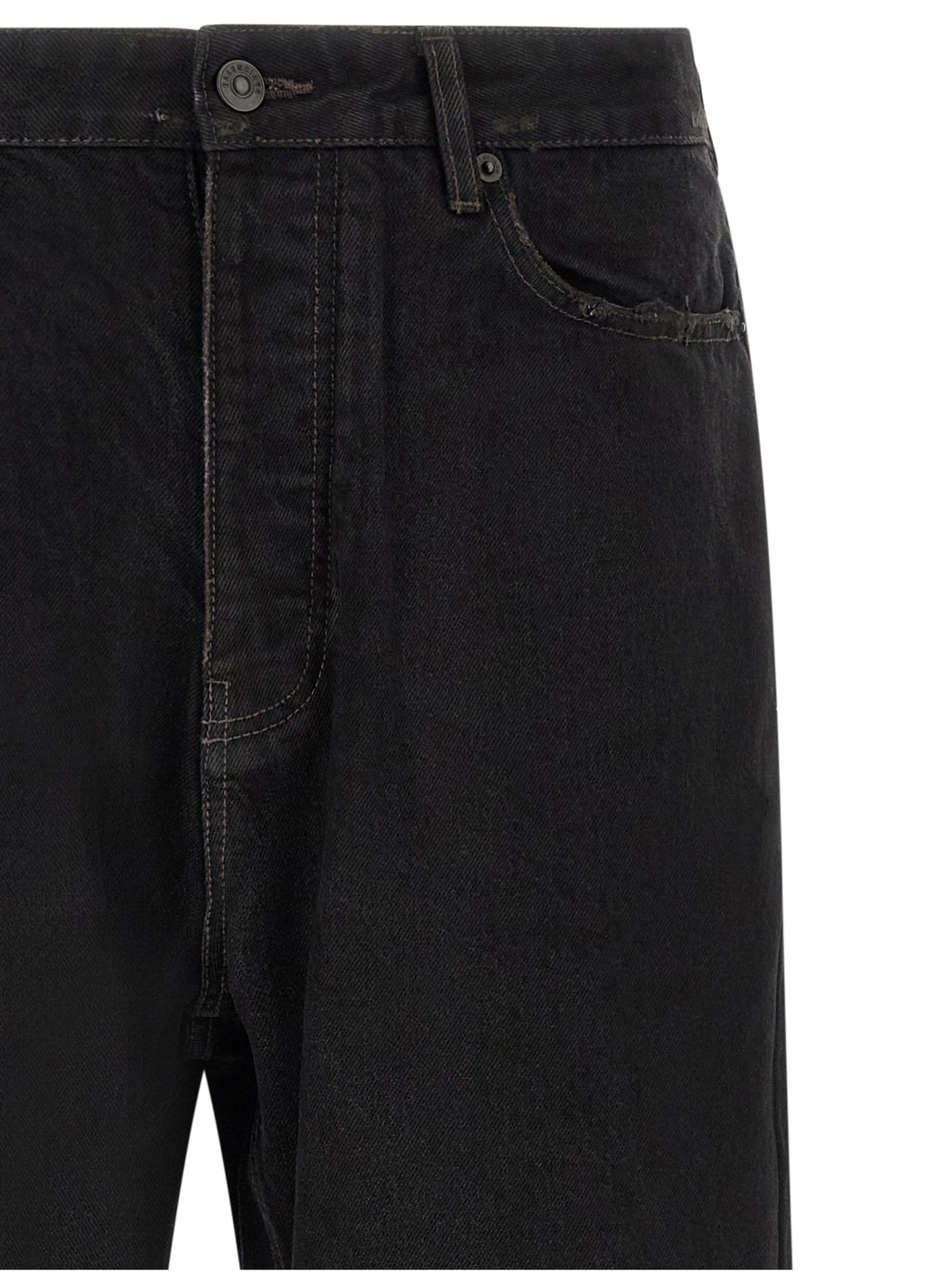 Balenciaga Black Cotton Relaxed Fit Jeans