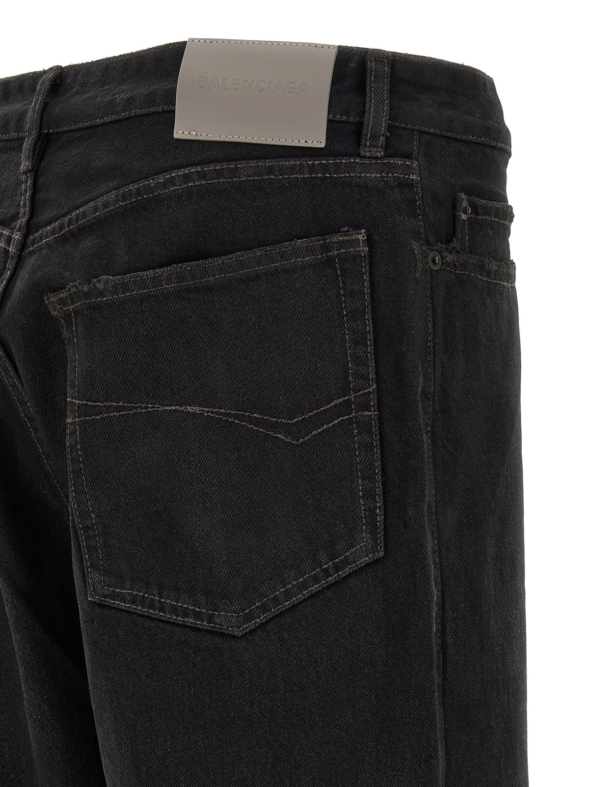 Balenciaga Black Cotton Relaxed Fit Jeans