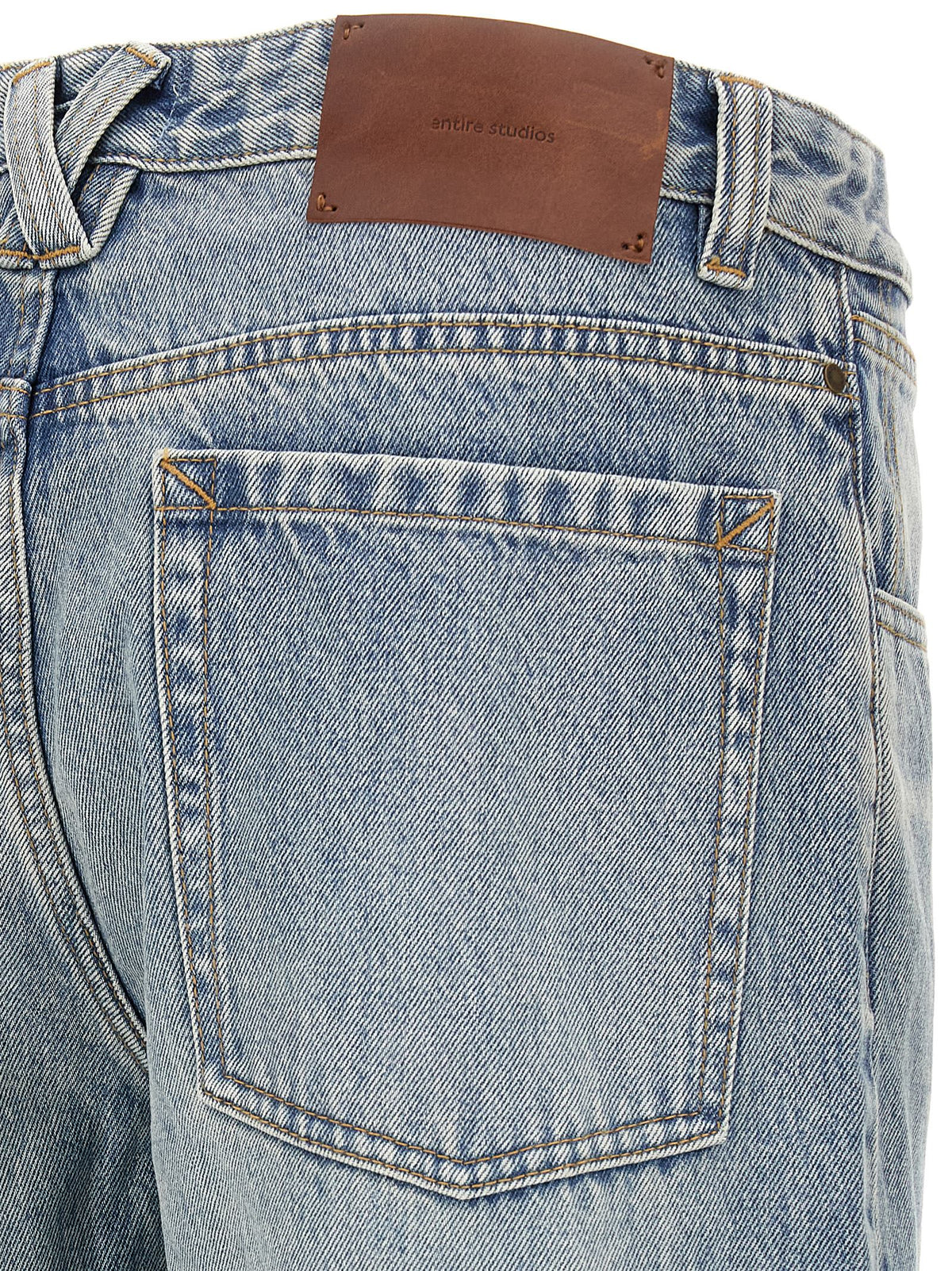 Entire Studios Blue Cotton Straight-Leg Jeans