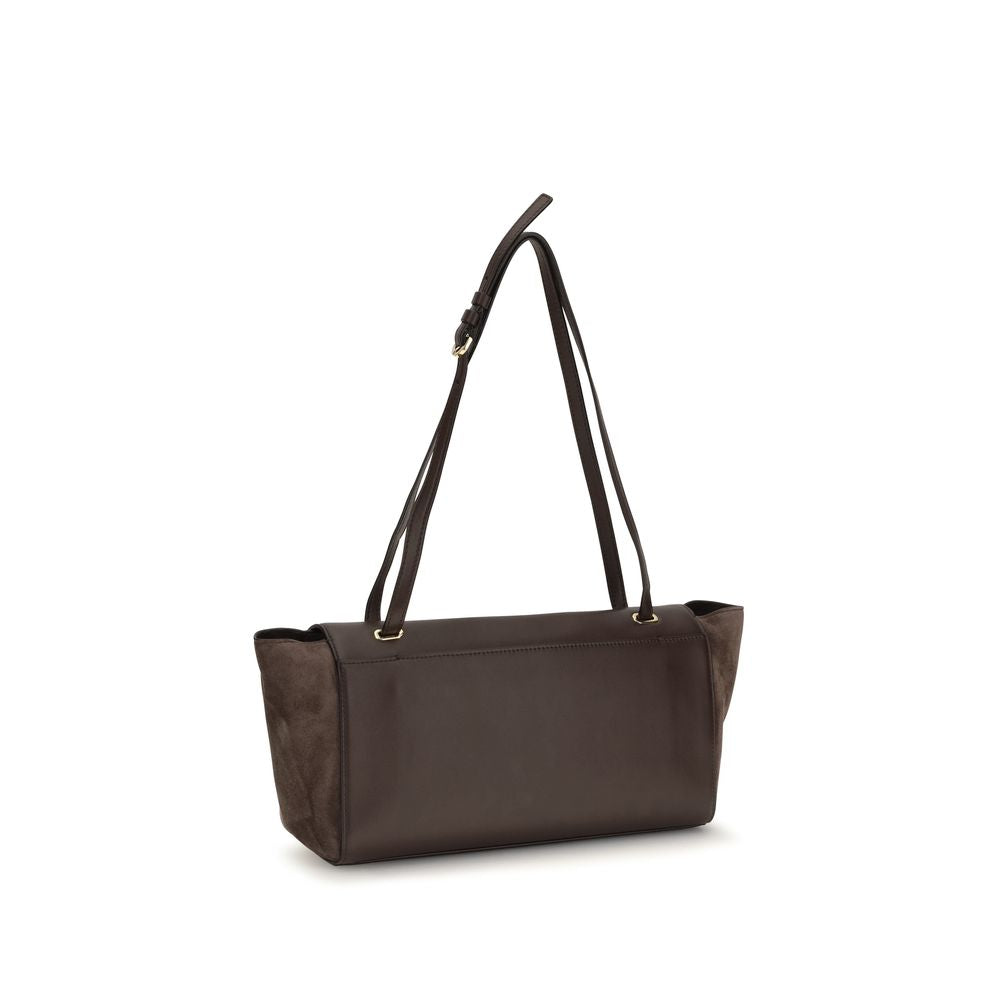 Savette Brown Calf Leather Bos Taurus Shoulder Bag