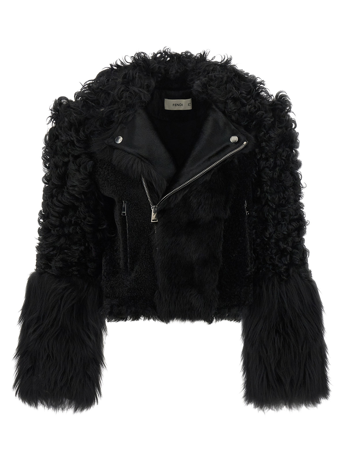 Fendi Black Lamb Leather Biker Jacket