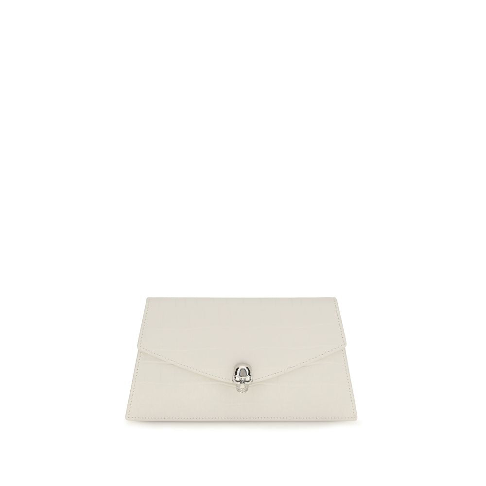 Alexander McQueen White Calf Leather Bos Taurus Shoulder Bag